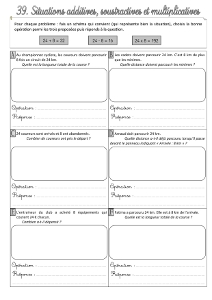 Résolution de problèmes CE2 ♦ Addition, soustraction ou multiplication ...