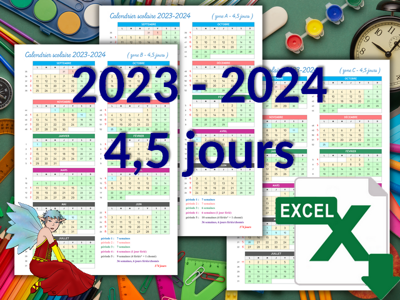 Calendrier scolaire 2023-2024 par période