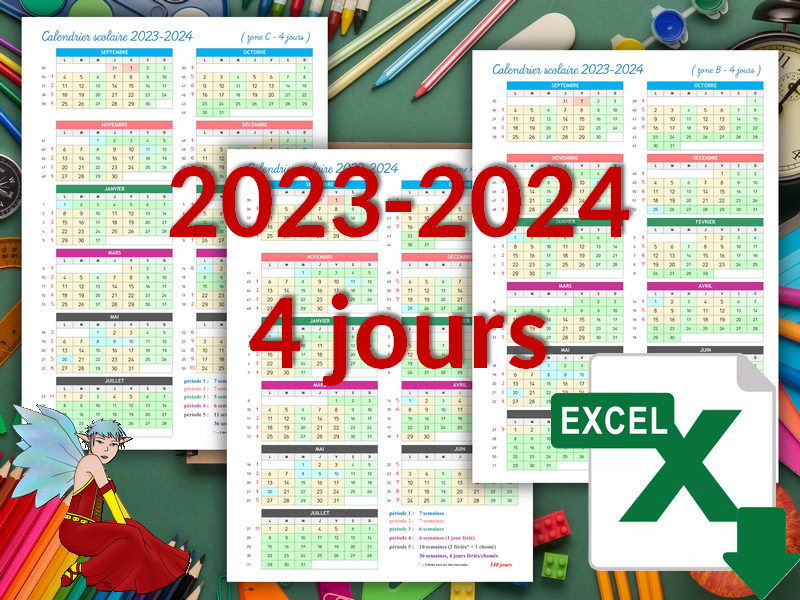 Calendrier scolaire 2023-2024 par période