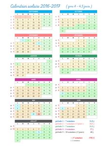 Calendrier scolaire 206-2017 par période